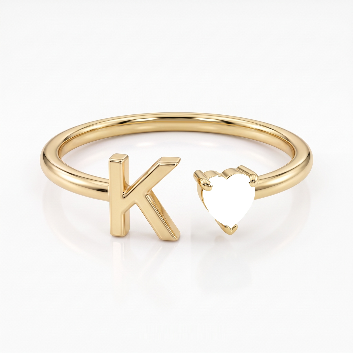 Adjustable Initial Birthstone Ring "Iris"